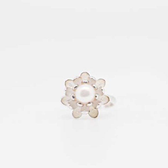 925 Sterling Silver Genuine Freshwater Pearl Ring Resizable Dainty Open Ring Her - Picture 8 of 10